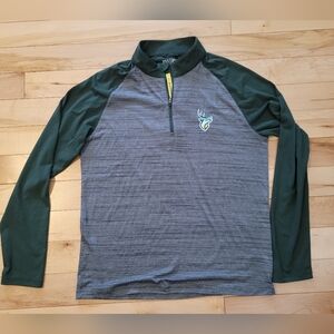 CFL Edmonton Elks men's size medium long sleeve zip up polo shirt